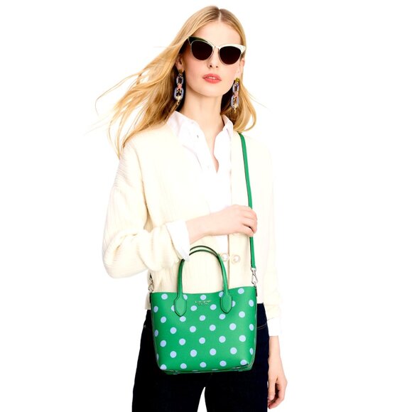 New Kate Spade Bleecker Sunshine Dots Crossbody Tote Size Small Candy Grass - Picture 5 of 6
